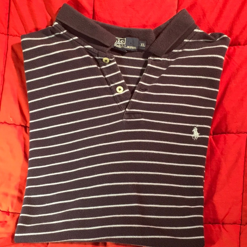 Polo By Ralph Lauren Blue and White Knit